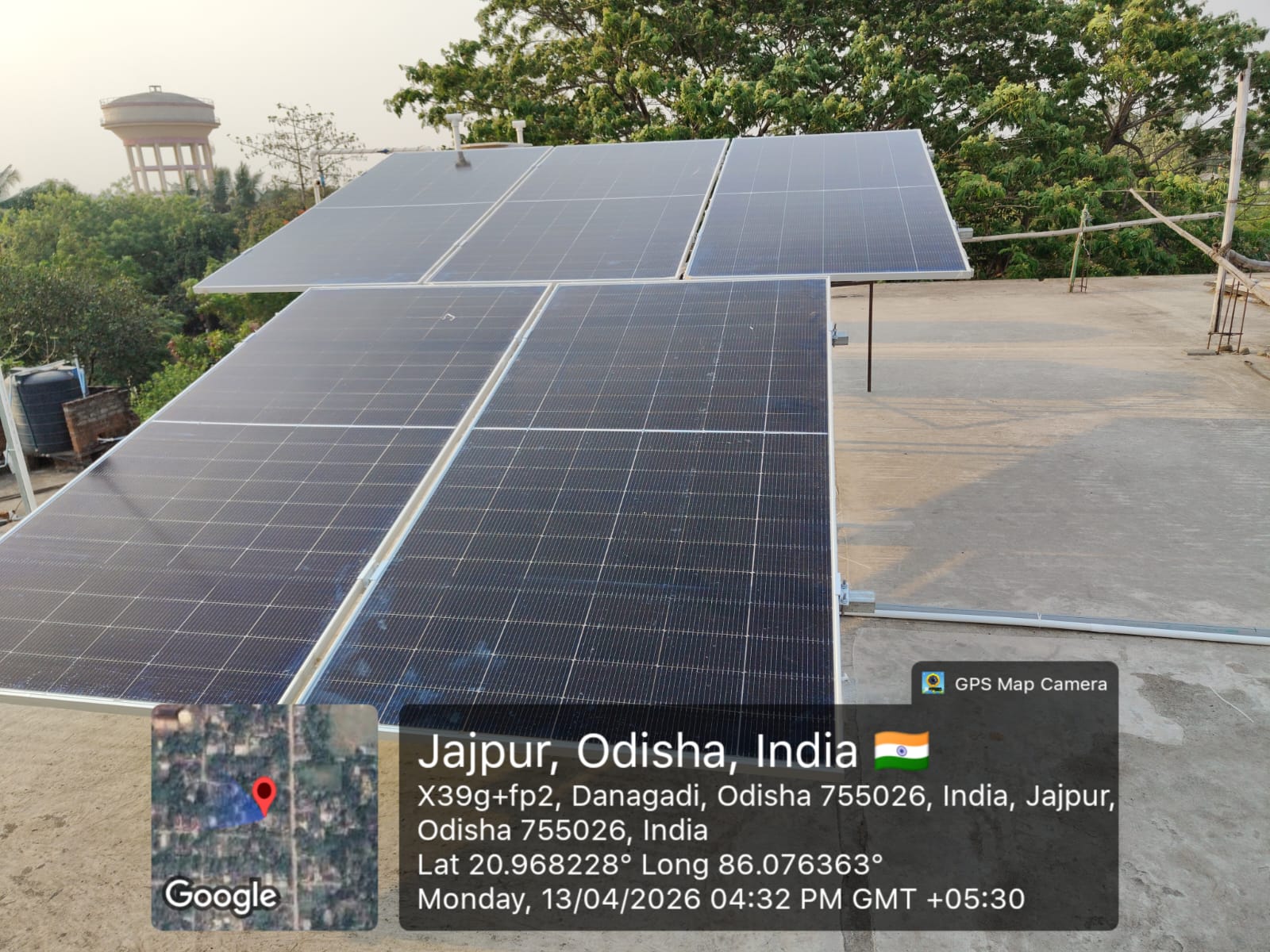 Rooftop solar power system installed in Angul, Odisha