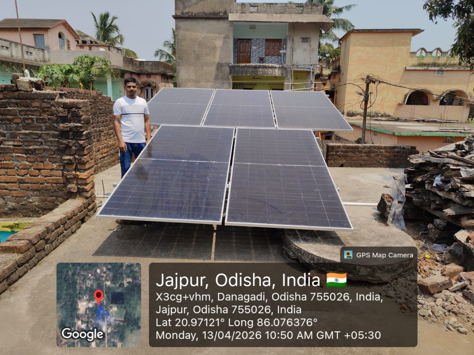 Residential rooftop solar panels installed in Angul, Odisha